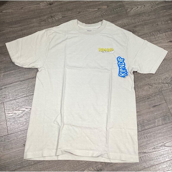 Ripndip Cream Graphic Mens T-Shirt Medium Short Sleeve Casual Wear Crew Neck NEW - Picture 1 of 7